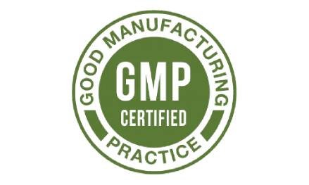 GMP certified badge – pharmaceutical-grade quality control ensuring consistent supplement effectiveness